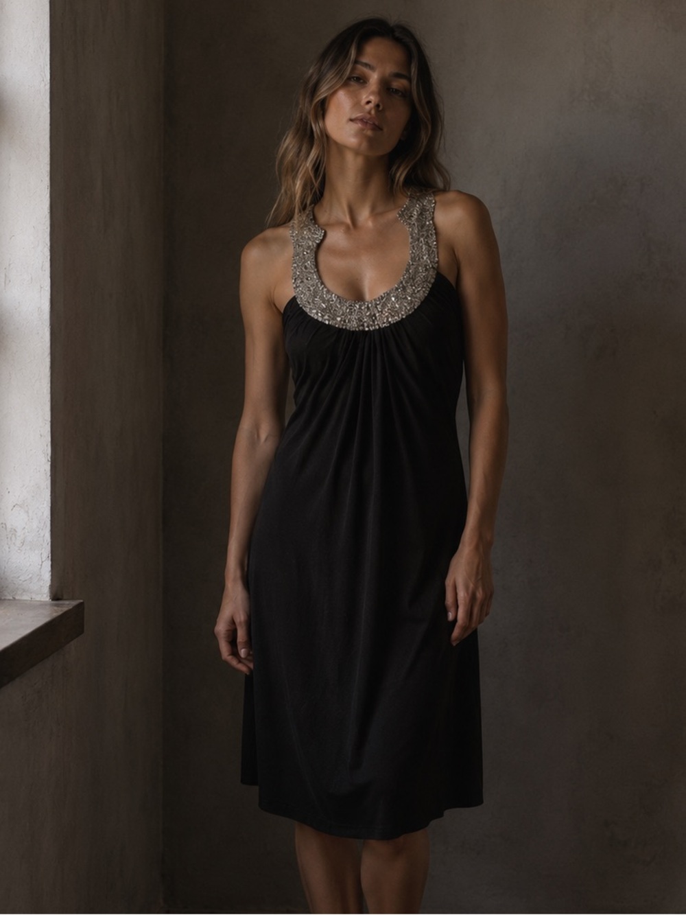 JS Boutique Black Formal Beaded Glamour Ethereal New Years Dress Size 10